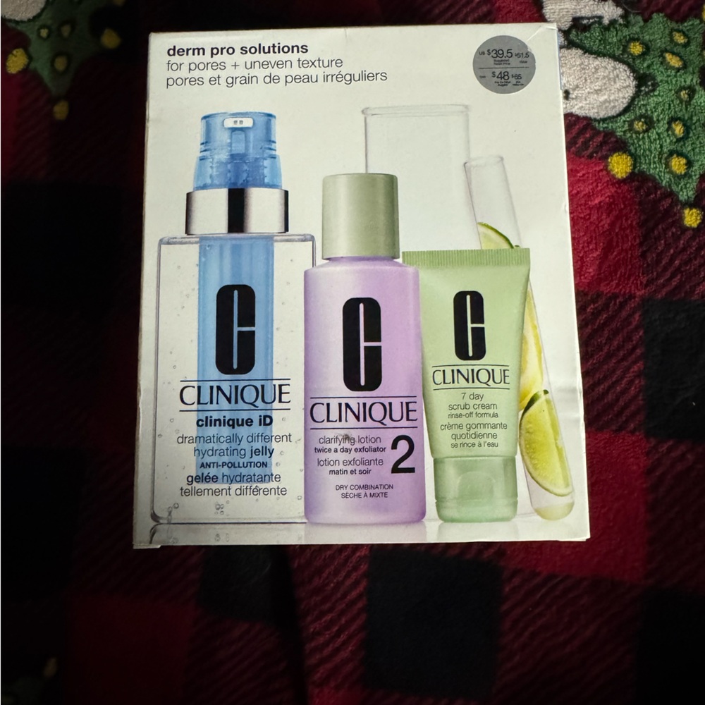 Clinique Skincare Box with White and Blue Design